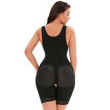 Fajas Wholesale Black Lace Hooks U Neck Crotchless Big Size Full Body Shapewear