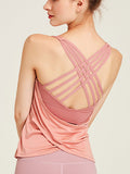 Absorbs Sweat Breathable Criss Cross Back Sports Tank Top