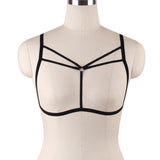Sexy Lingerie Erotic Hollow Out Elastic Cage Bra Sexy Women's Underwear Bandage Strappy Halter Bra