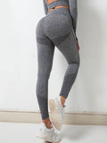 Seamless Long Sleeve Crop Back Hollow Gym Clothes