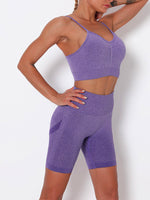 Seamless Strap Solid Color Workout Set