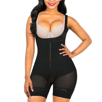 Black Open Crotch Full Body Shapewear Larger Size Slimming Stomach