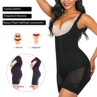 Black Open Crotch Full Body Shapewear Larger Size Slimming Stomach